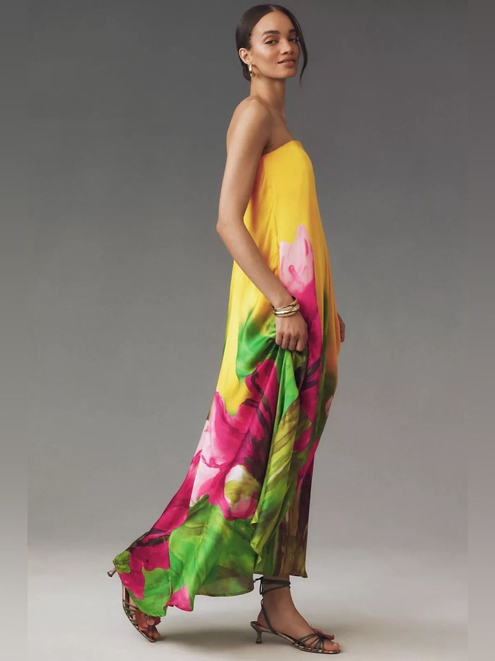 Anthropologie Sisters. Peony Strapless Maxi Dress Size 6
